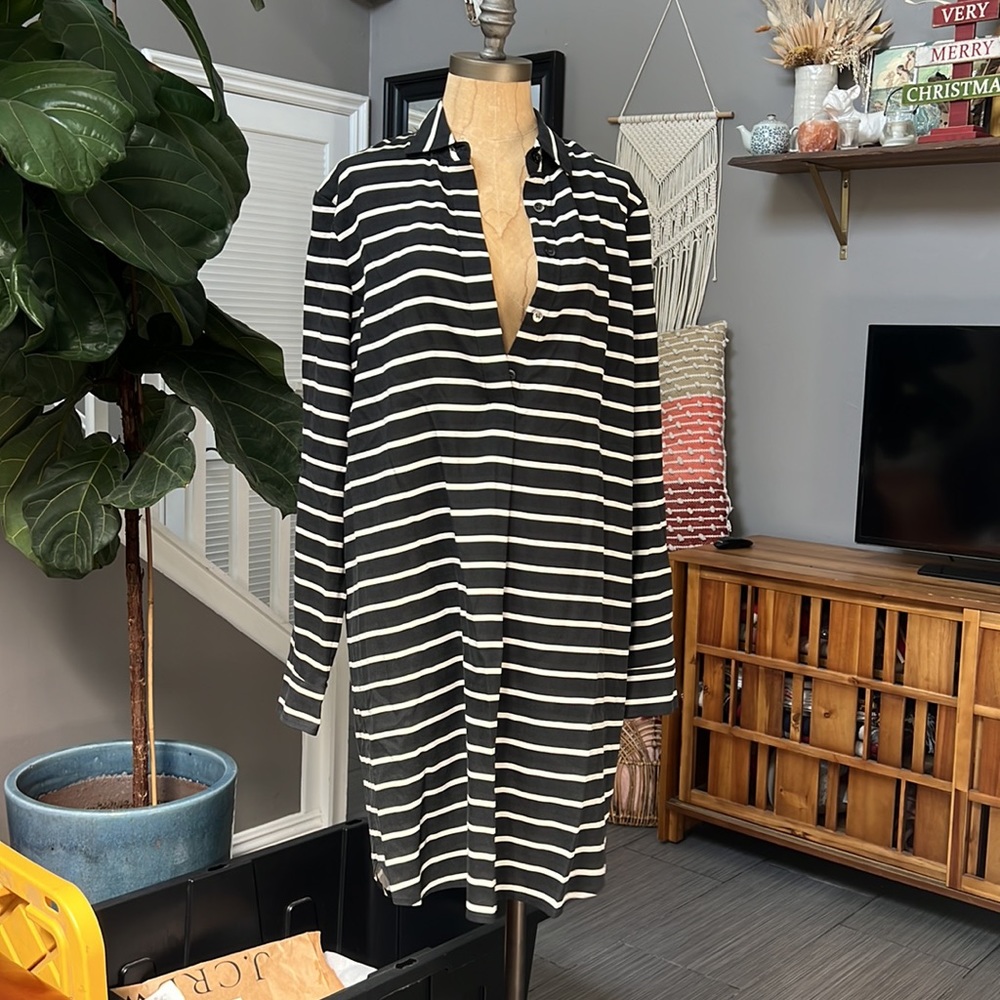 Madewell 100% Silk Striped Tunic Dress L
